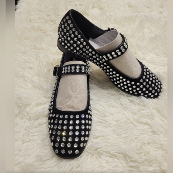 Sam Edelman Lookalikes Studded Mary Jane Flats Sz 8 - Picture 2 of 7